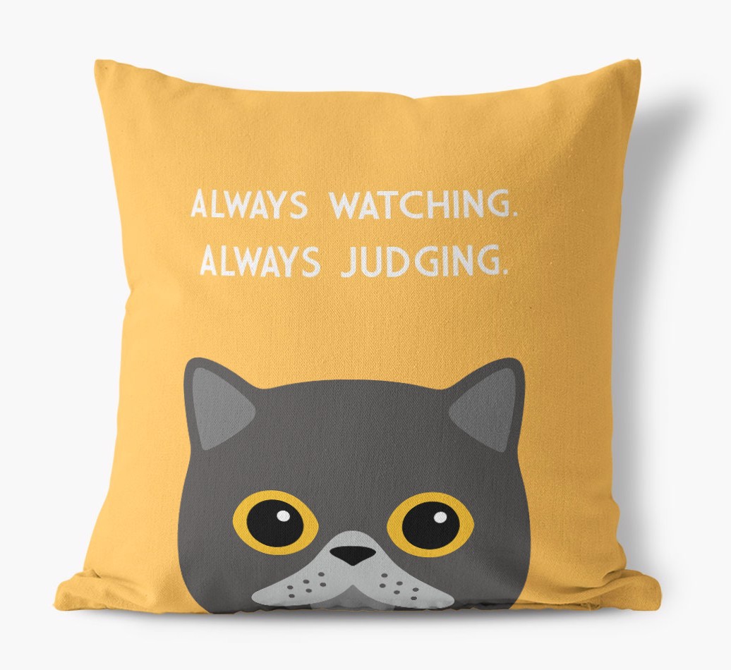 Always Watching: Personalised {breedCommonName} Canvas Cushion