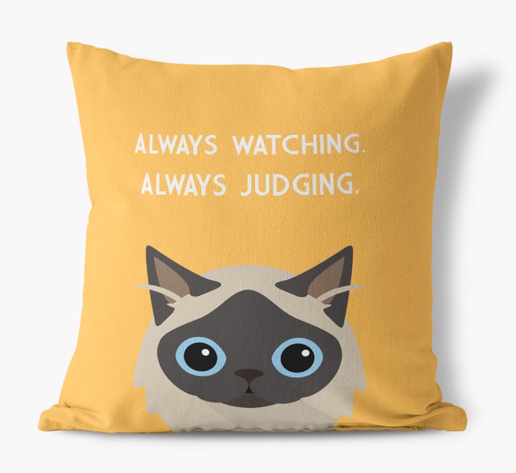 Always Watching: Personalised {breedCommonName} Canvas Cushion