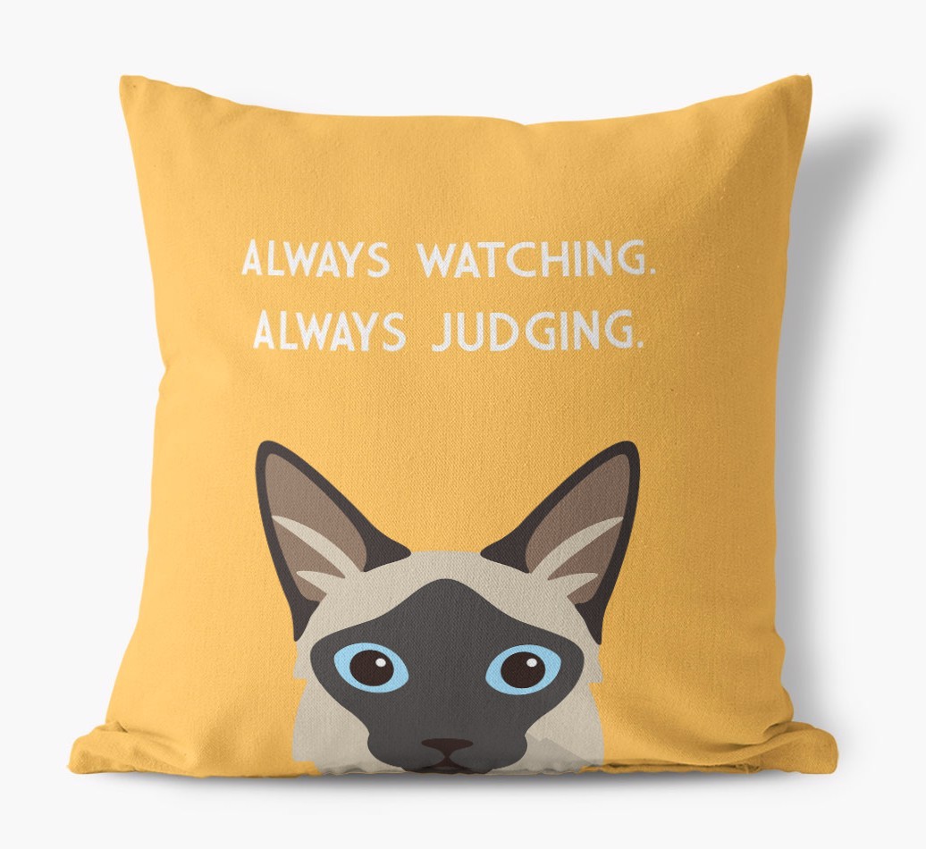 Always Watching: Personalised {breedCommonName} Canvas Cushion