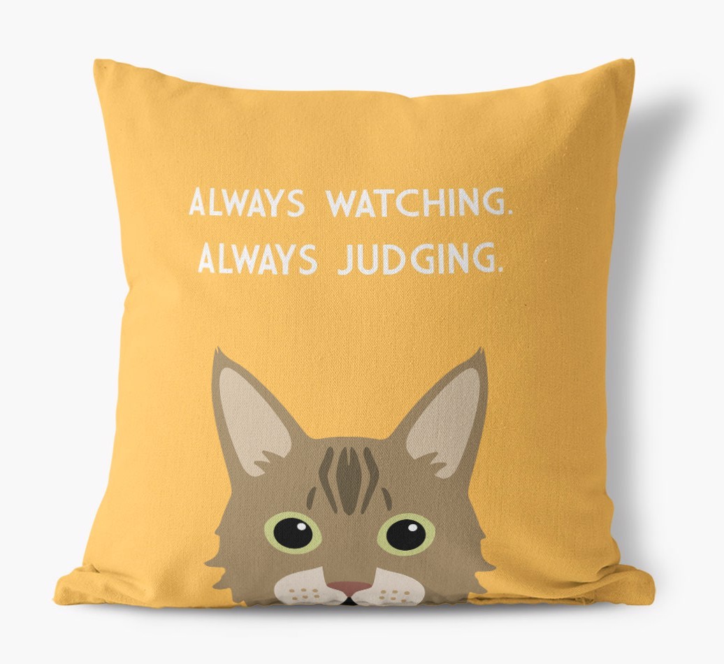 Always Watching: Personalised {breedCommonName} Canvas Cushion