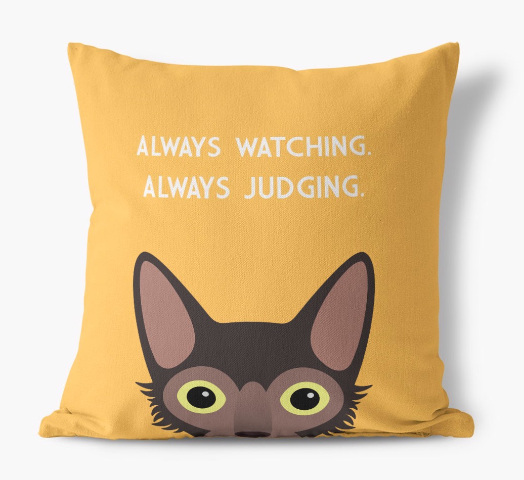 Always Watching: Personalised {breedCommonName} Canvas Cushion