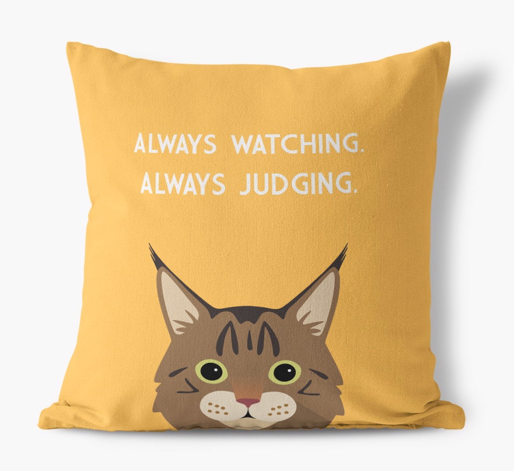 Always Watching: Personalised {breedCommonName} Canvas Cushion