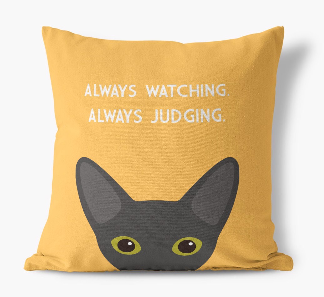 Always Watching: Personalised {breedCommonName} Canvas Cushion