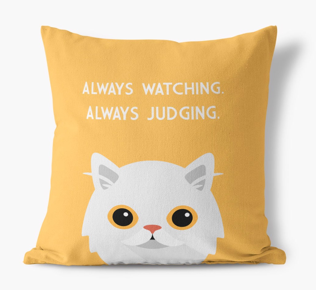 Always Watching: Personalised {breedCommonName} Canvas Cushion