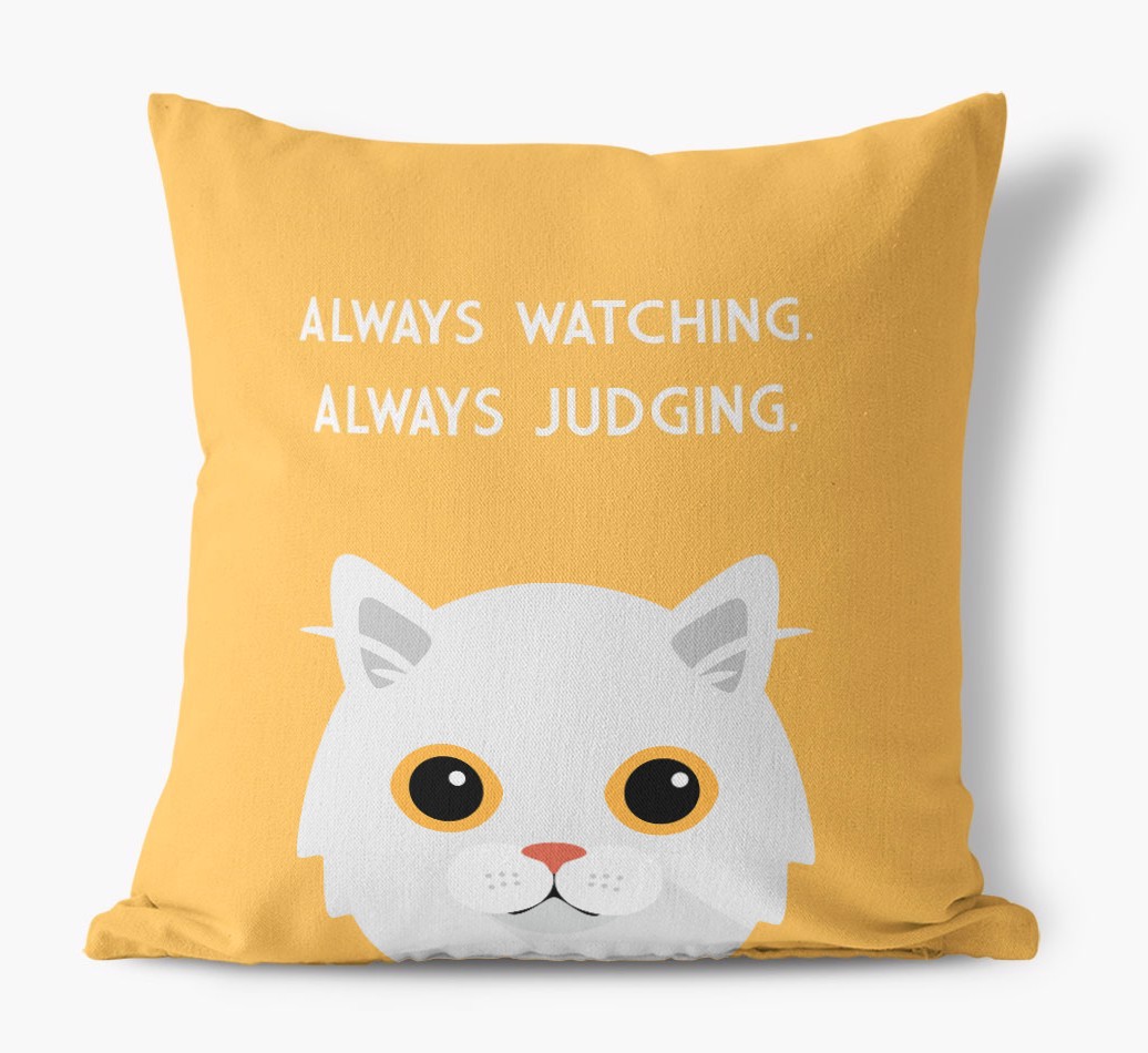 Always Watching: Personalised {breedCommonName} Canvas Cushion
