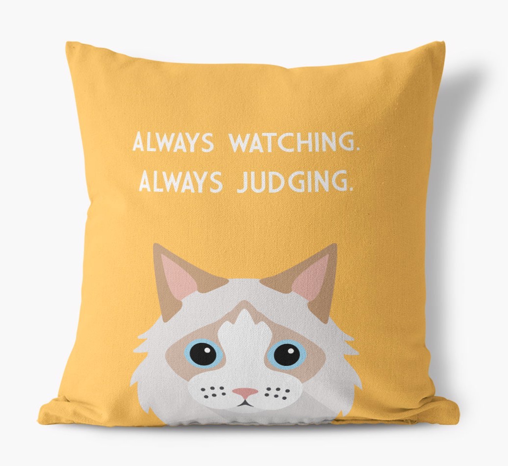 Always Watching: Personalised {breedCommonName} Canvas Cushion