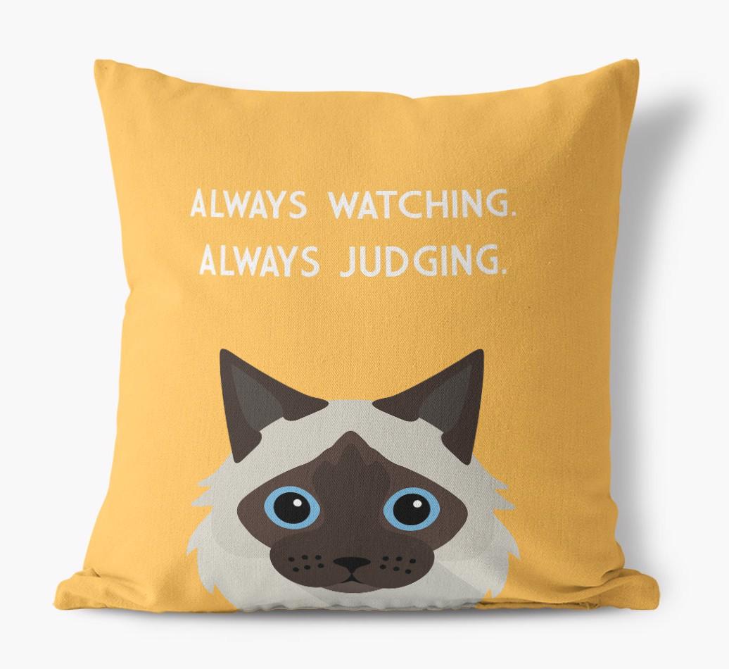 Always Watching: Personalized {breedCommonName} Canvas Pillow