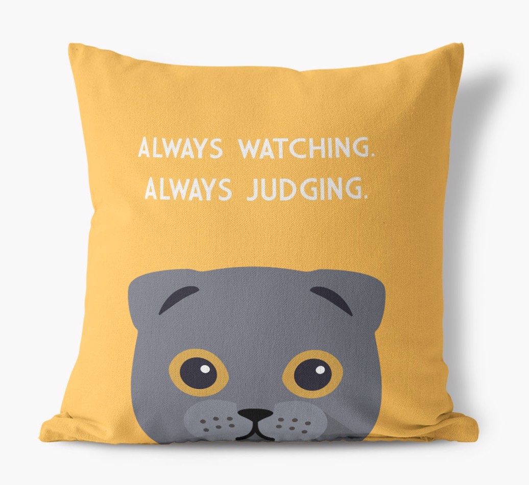 Always Watching: Personalised {breedCommonName} Canvas Cushion