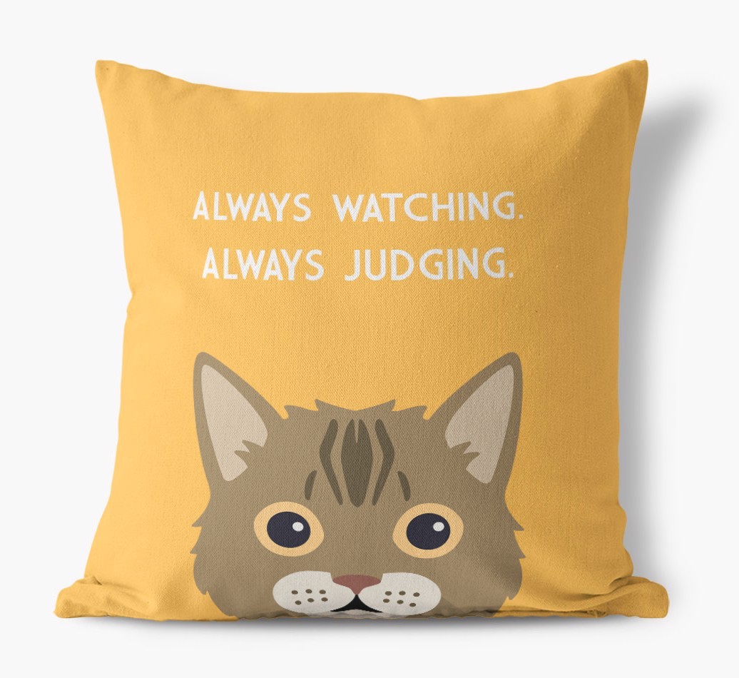 Always Watching: Personalised {breedCommonName} Canvas Cushion