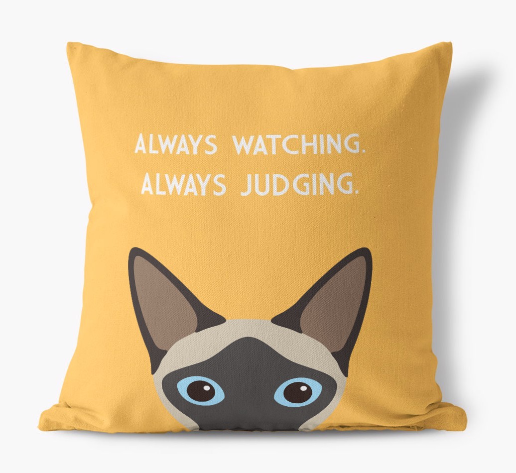 Always Watching: Personalised {breedCommonName} Canvas Cushion