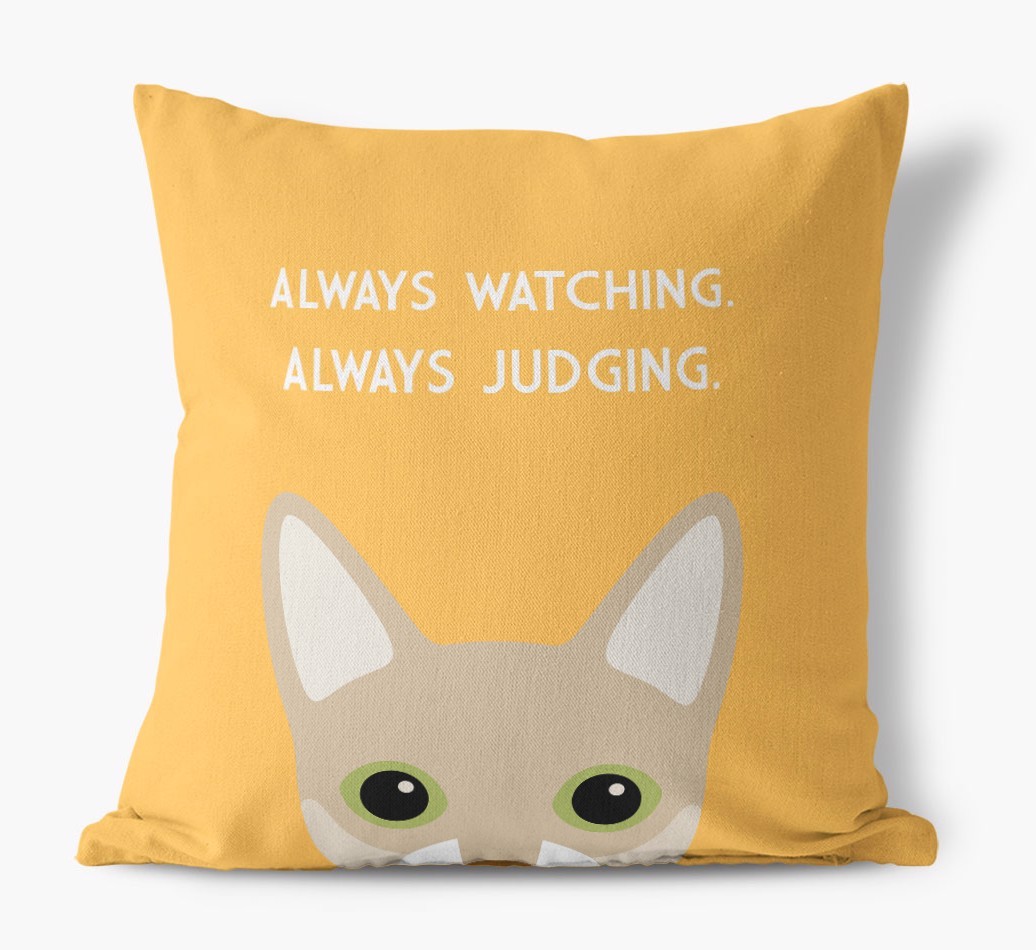 Always Watching: Personalised {breedCommonName} Canvas Cushion