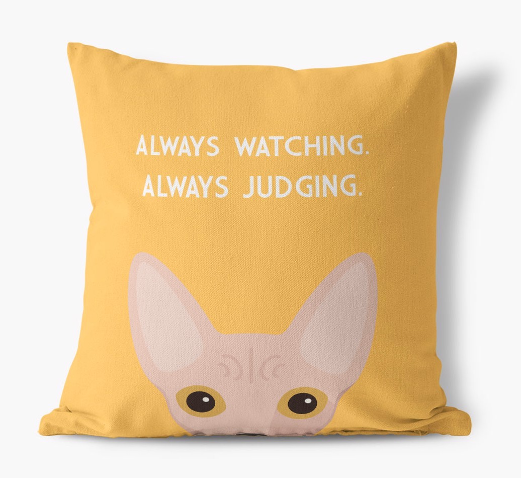 Always Watching: Personalised {breedCommonName} Canvas Cushion
