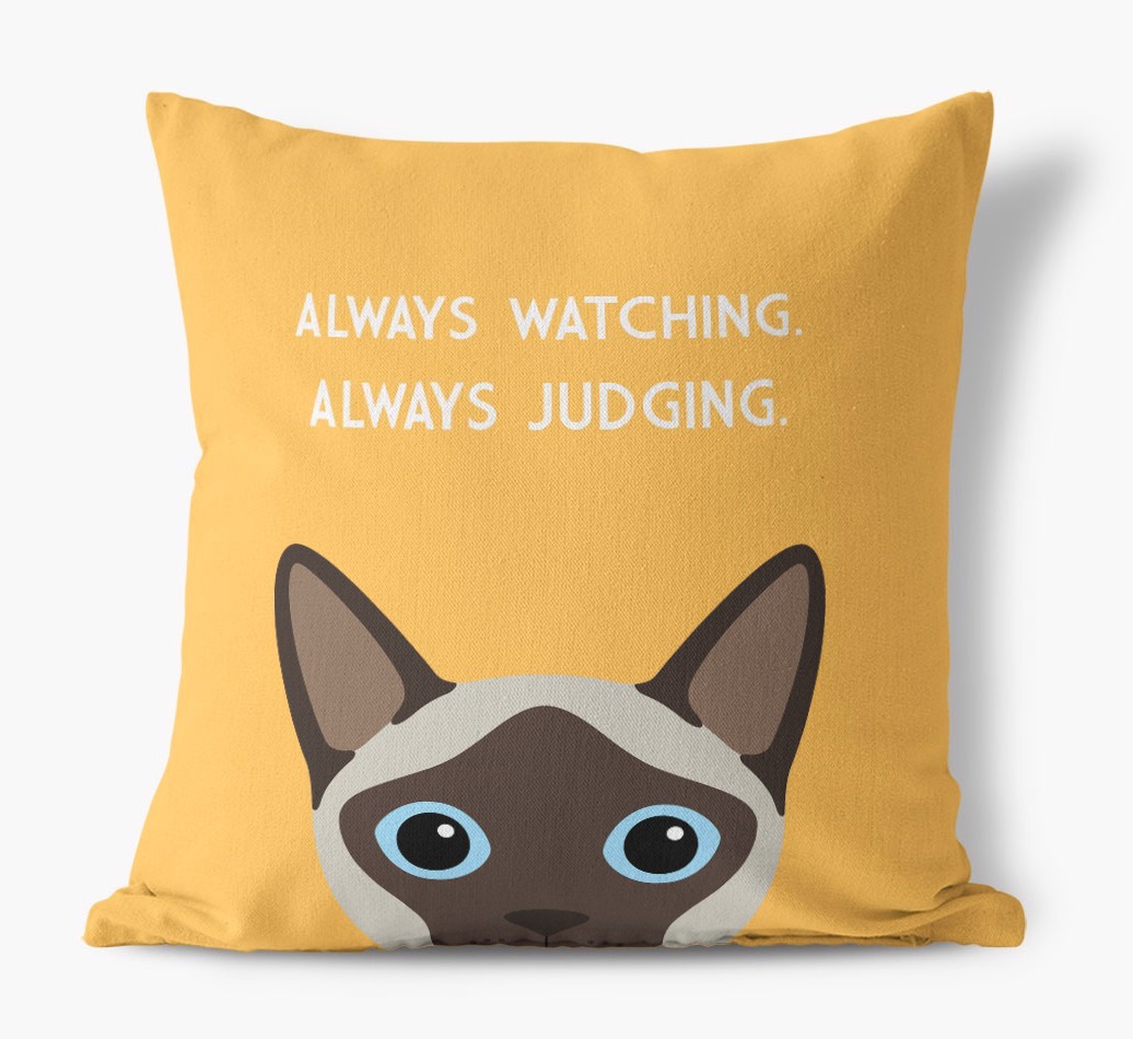 Always Watching: Personalised {breedCommonName} Canvas Cushion