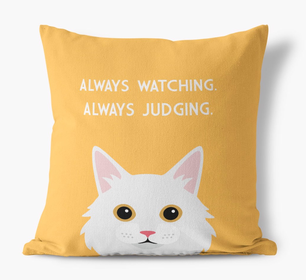 Always Watching: Personalised {breedCommonName} Canvas Cushion