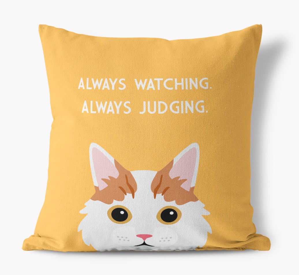 Always Watching: Personalised {breedCommonName} Canvas Cushion
