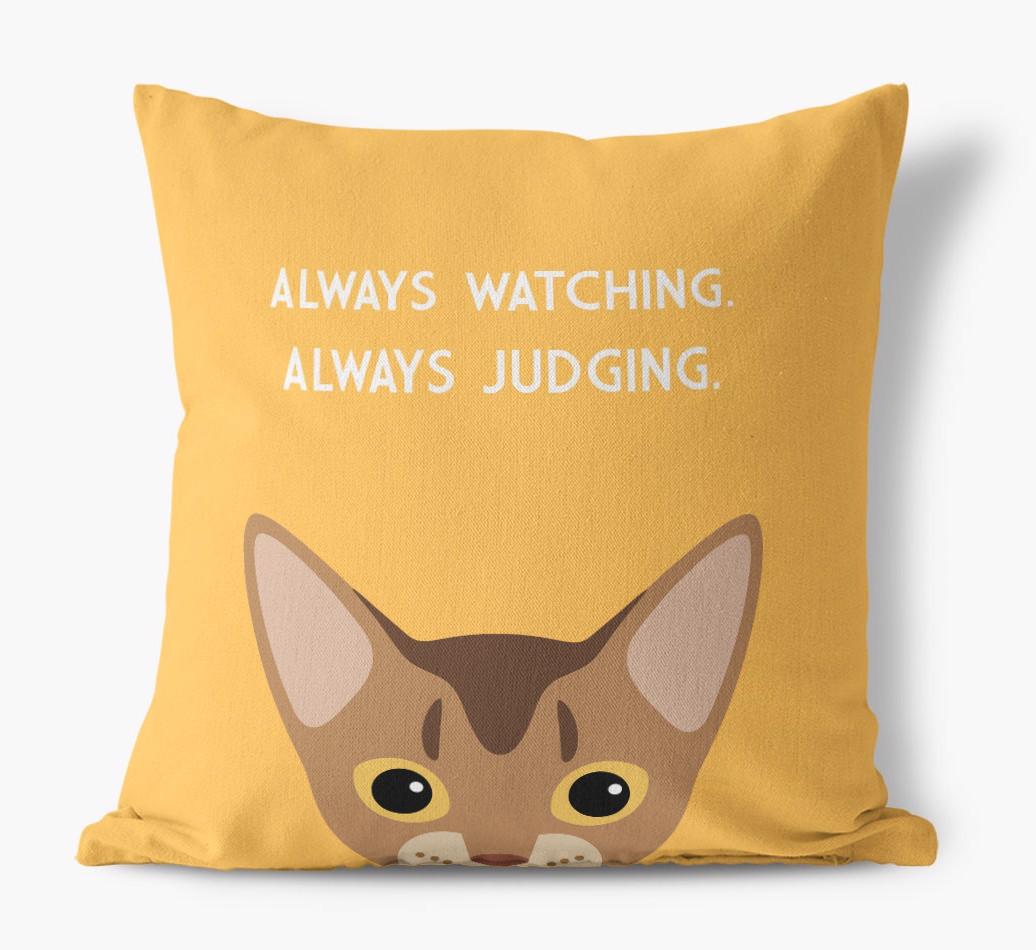 Always Watching: Personalized {breedCommonName} Canvas Pillow