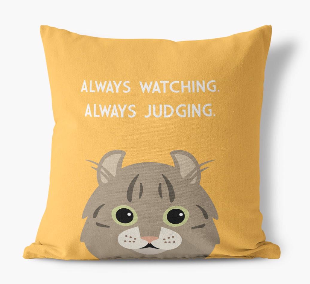 Always Watching: Personalized {breedCommonName} Canvas Pillow