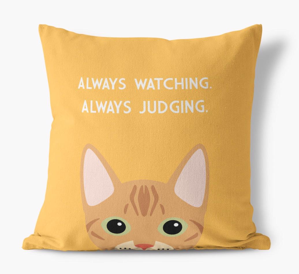 Always Watching: Personalized {breedCommonName} Canvas Pillow