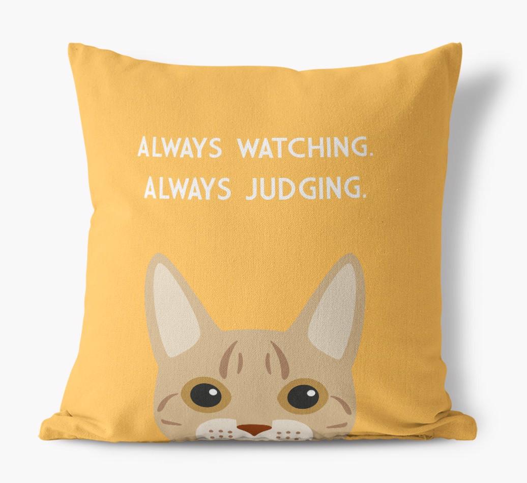 Always Watching: Personalized {breedCommonName} Canvas Pillow