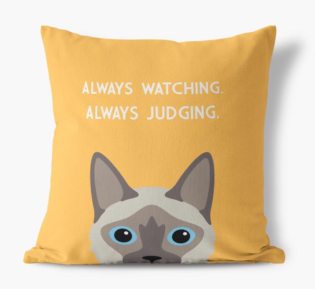 Always Watching: Personalized {breedCommonName} Canvas Pillow