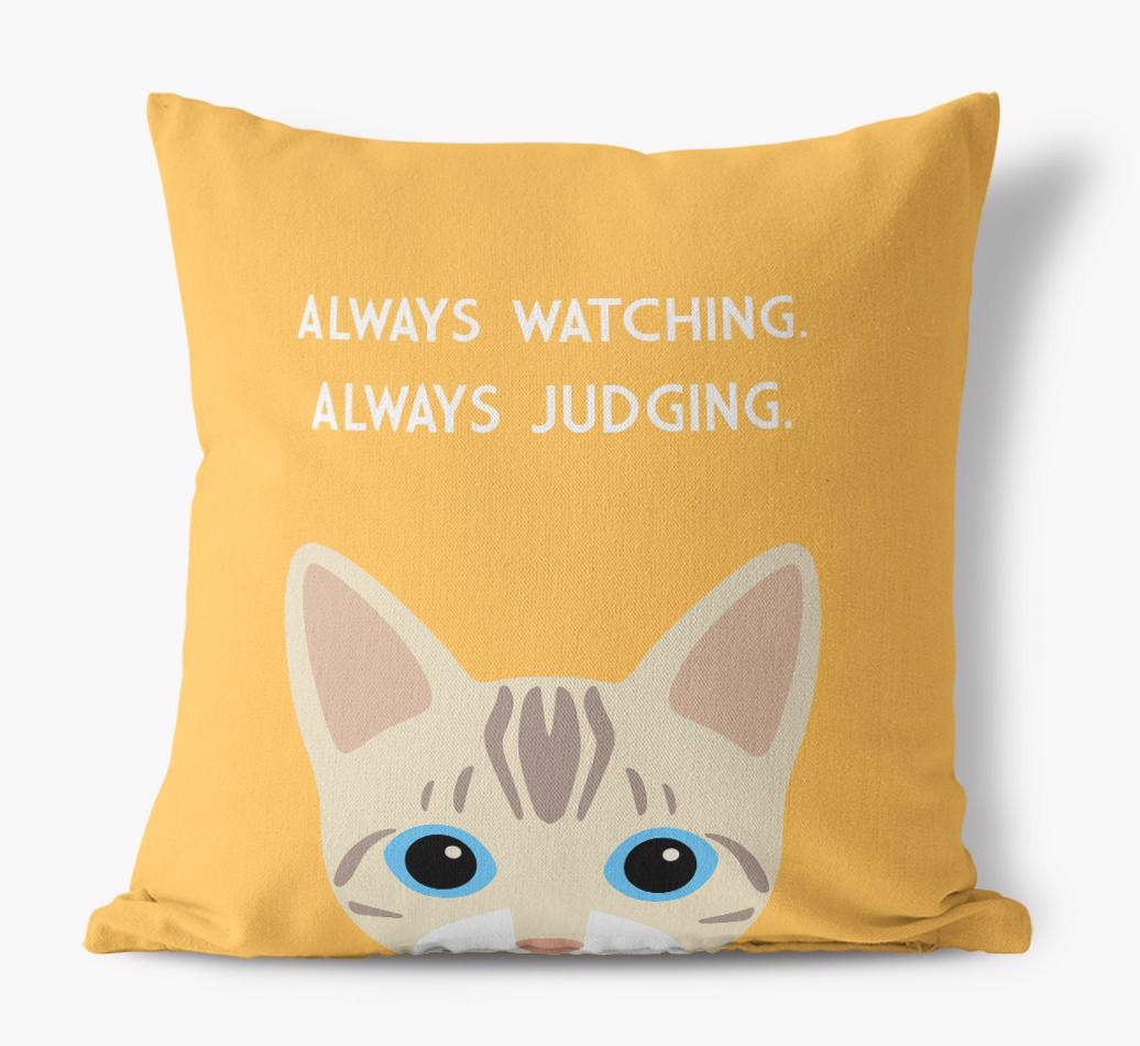 Always Watching: Personalized {breedCommonName} Canvas Pillow