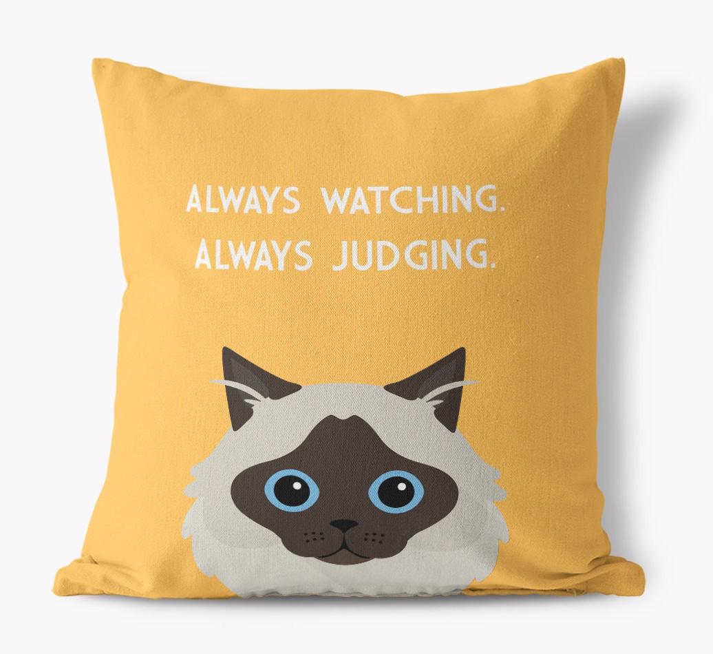 Always Watching: Personalized {breedCommonName} Canvas Pillow