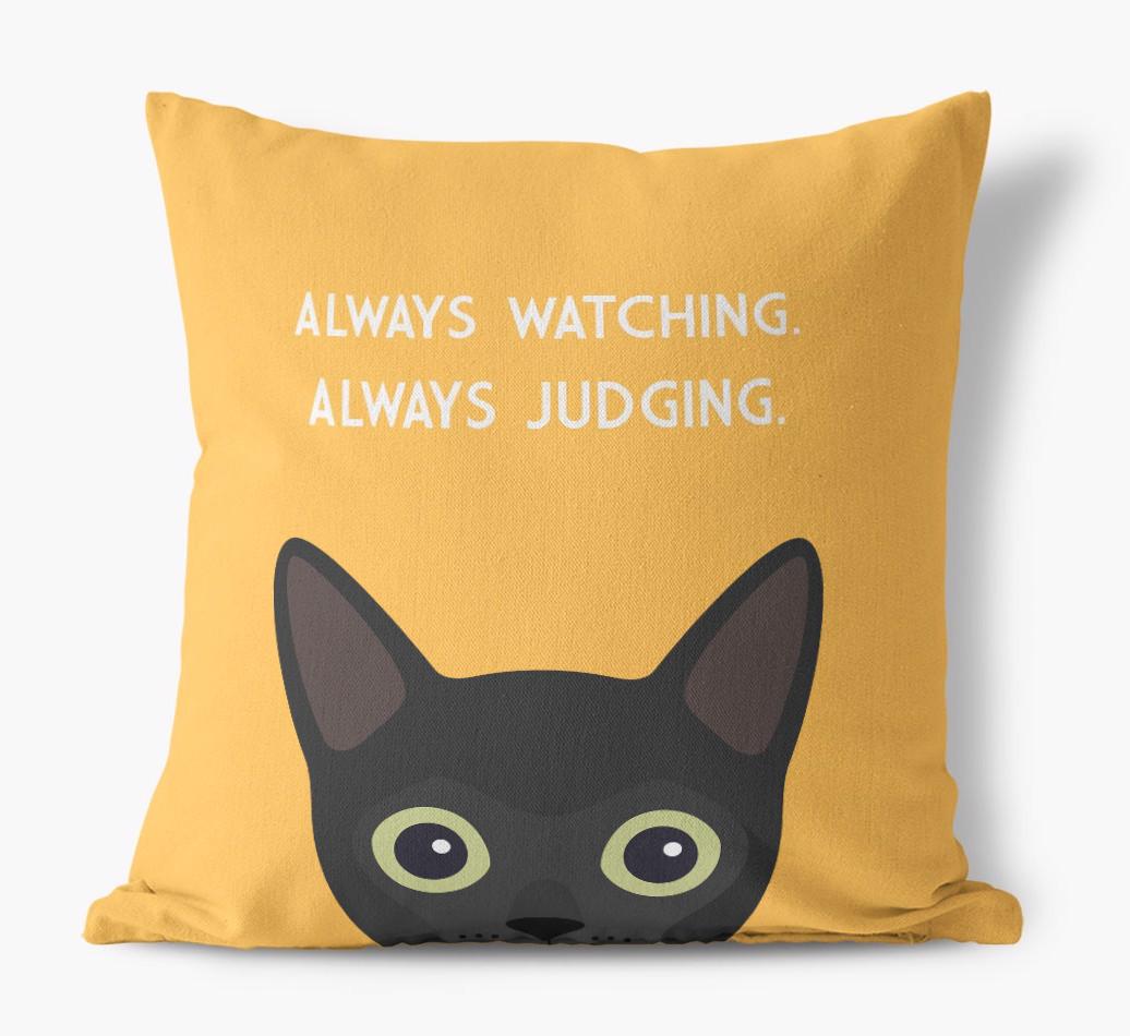 Always Watching: Personalized {breedCommonName} Canvas Pillow
