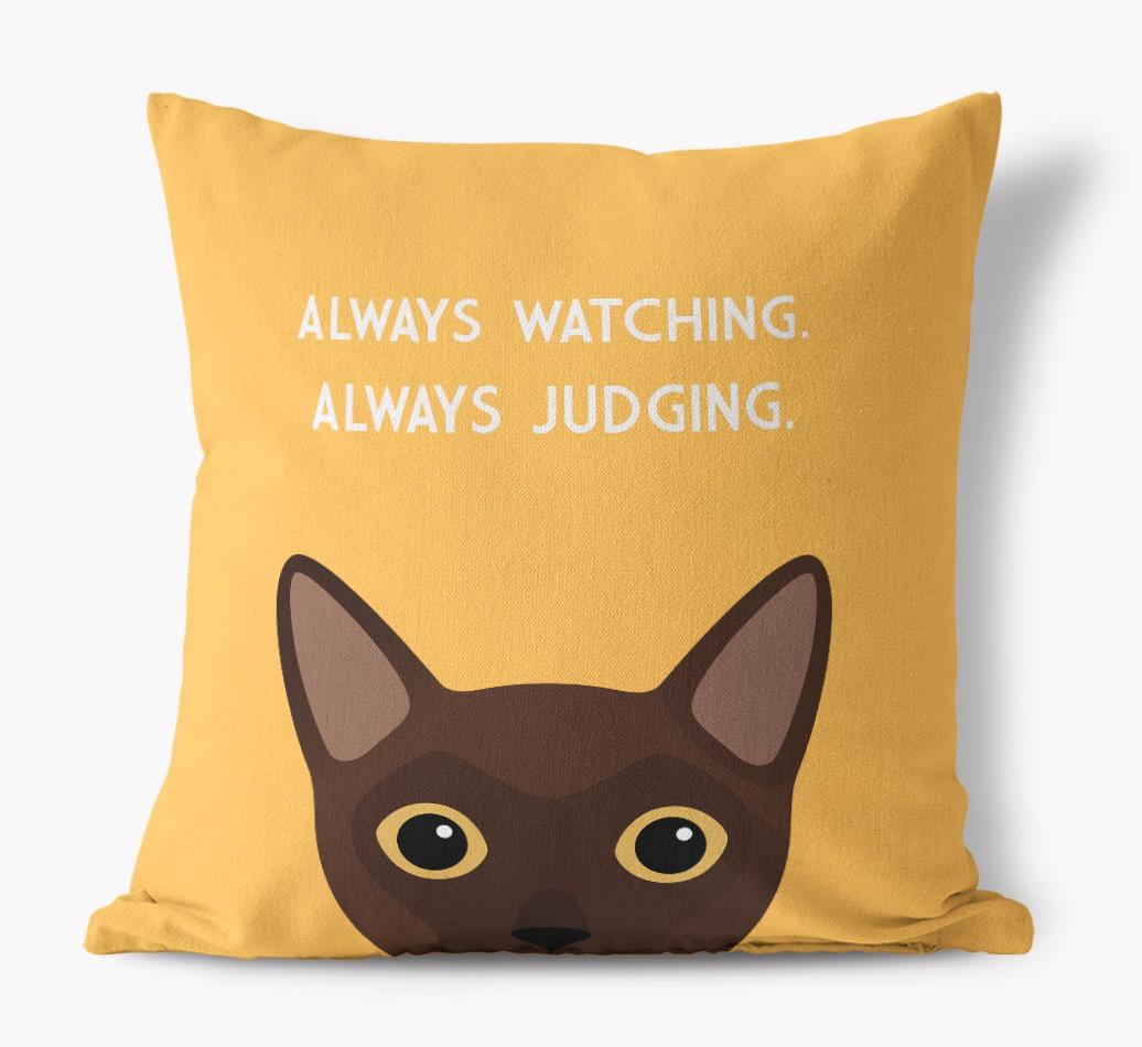 Always Watching: Personalized {breedCommonName} Canvas Pillow