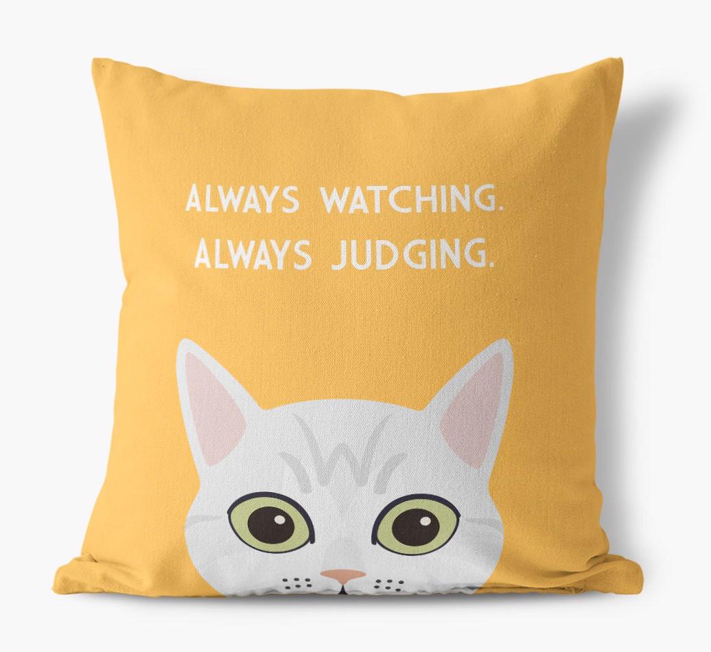 Always Watching: Personalized {breedCommonName} Canvas Pillow