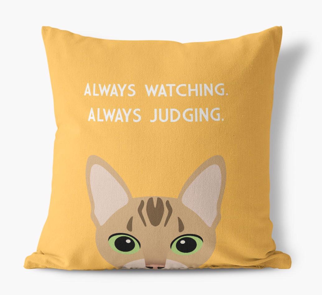 Always Watching: Personalized {breedCommonName} Canvas Pillow