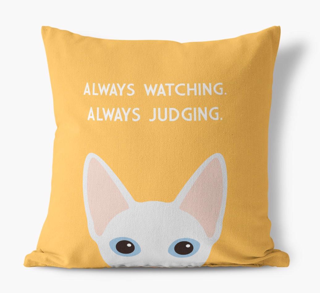 Always Watching: Personalized {breedCommonName} Canvas Pillow