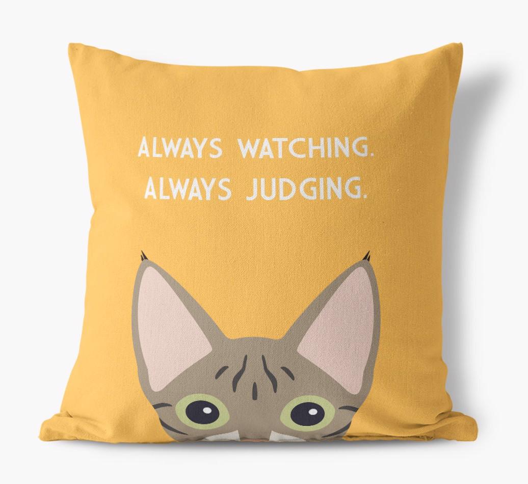 Always Watching: Personalized {breedCommonName} Canvas Pillow