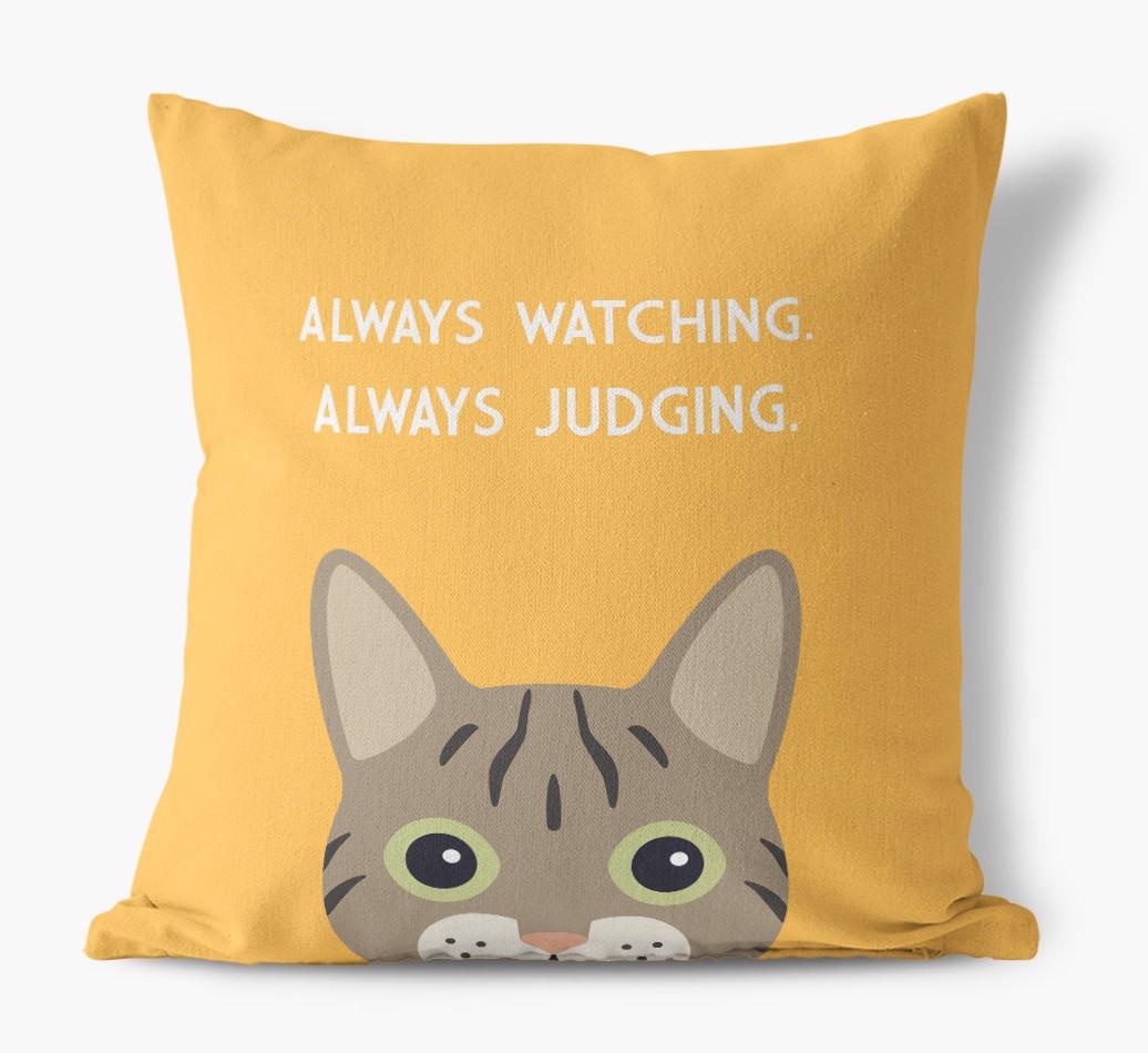 Always Watching: Personalized {breedCommonName} Canvas Pillow