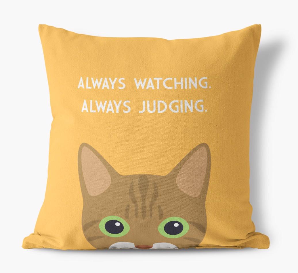 Always Watching: Personalized {breedCommonName} Canvas Pillow