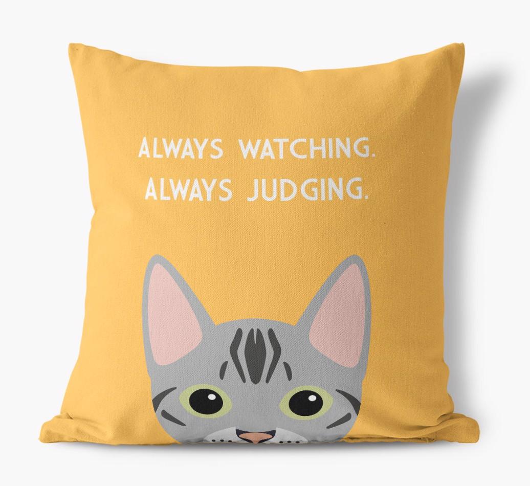 Always Watching: Personalized {breedCommonName} Canvas Pillow