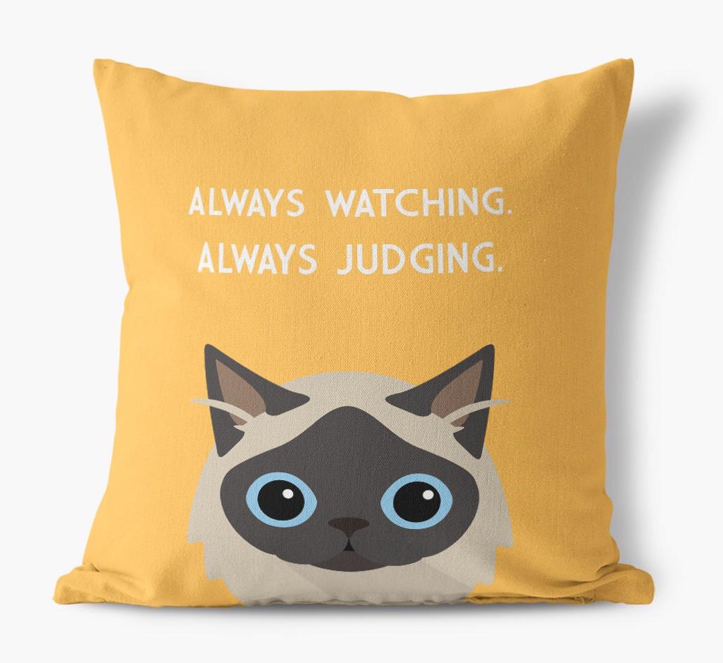 Always Watching: Personalized {breedCommonName} Canvas Pillow