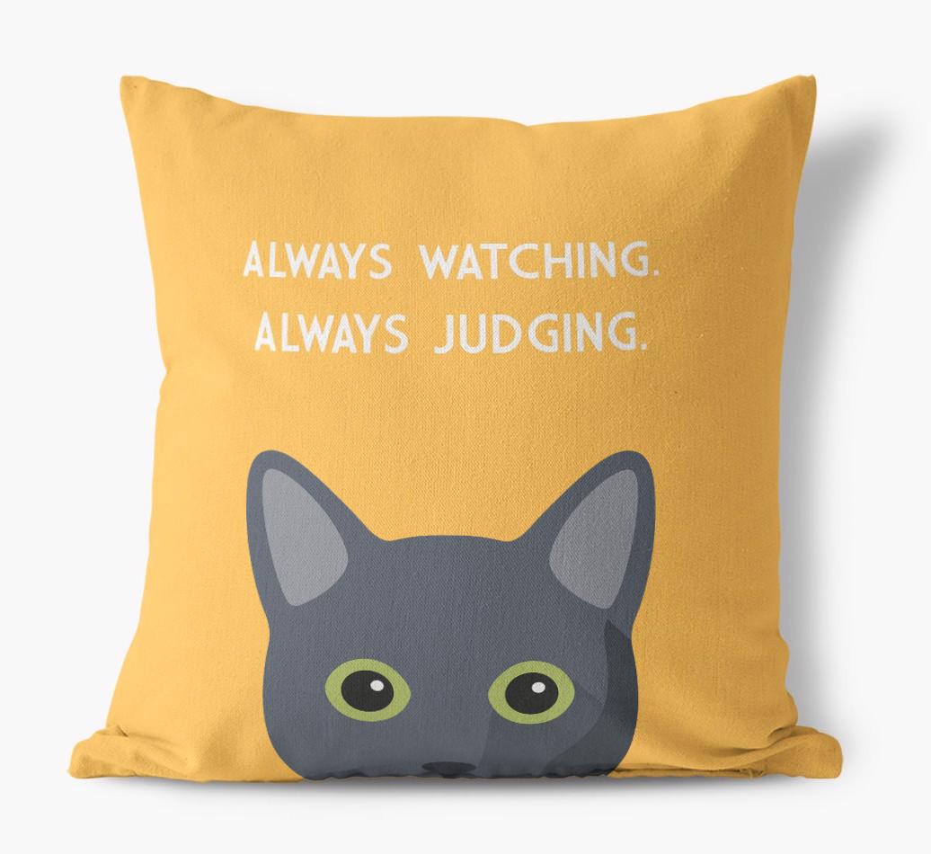Always Watching: Personalized {breedCommonName} Canvas Pillow