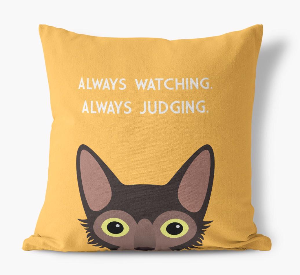 Always Watching: Personalized {breedCommonName} Canvas Pillow