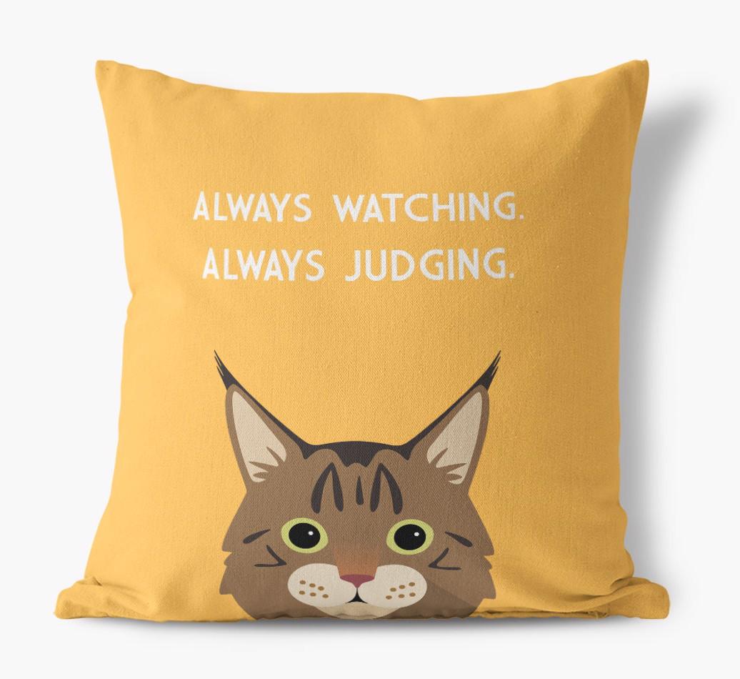 Always Watching: Personalized {breedCommonName} Canvas Pillow