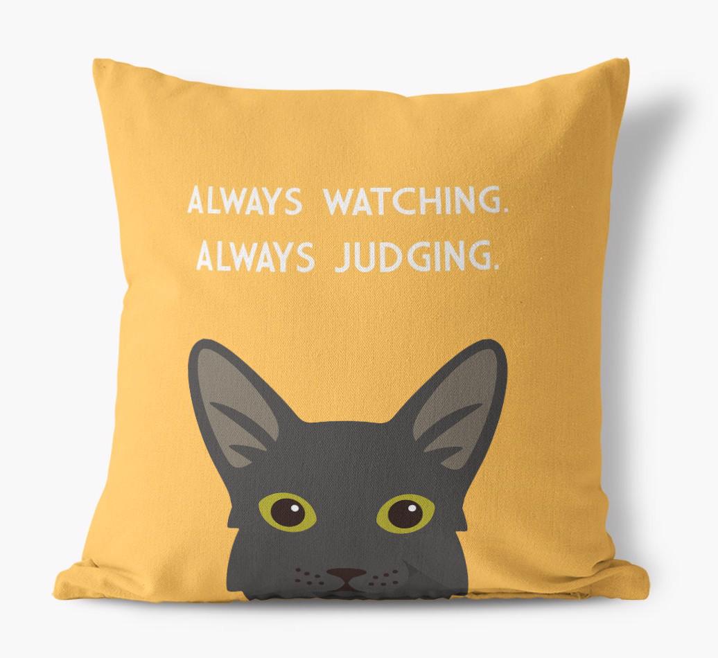 Always Watching: Personalized {breedCommonName} Canvas Pillow