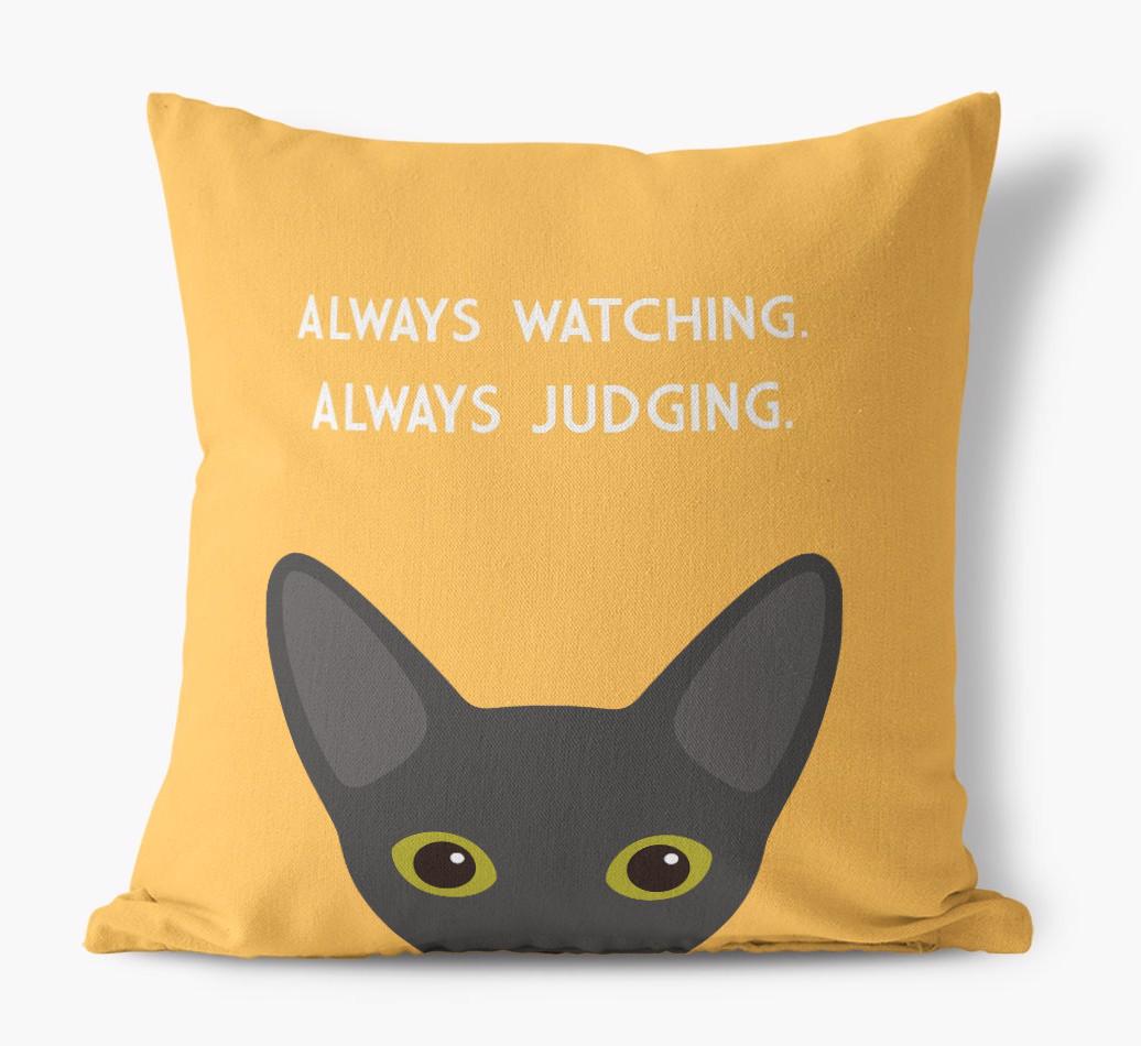 Always Watching: Personalized {breedCommonName} Canvas Pillow