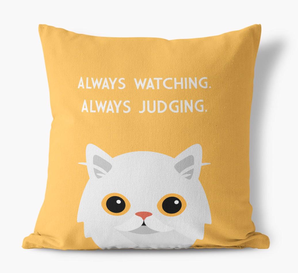 Always Watching: Personalized {breedCommonName} Canvas Pillow