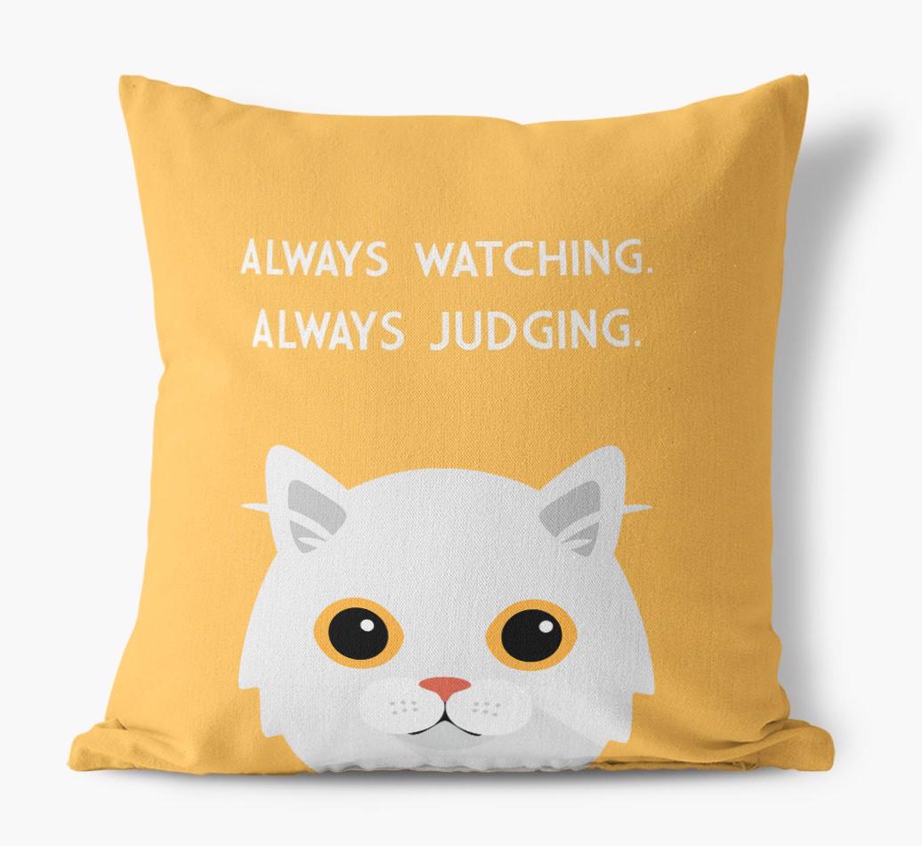 Always Watching: Personalized {breedCommonName} Canvas Pillow