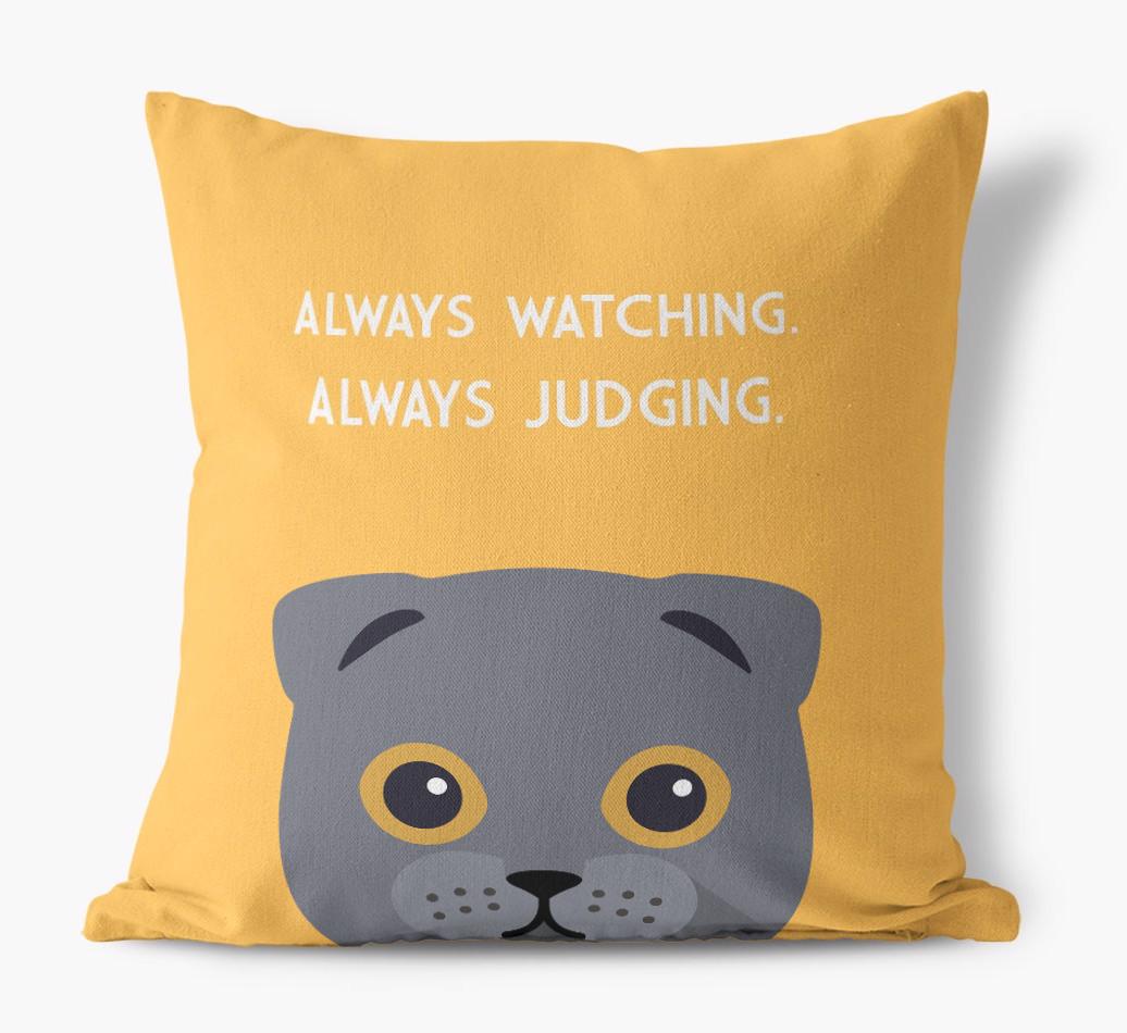 Always Watching: Personalized {breedCommonName} Canvas Pillow