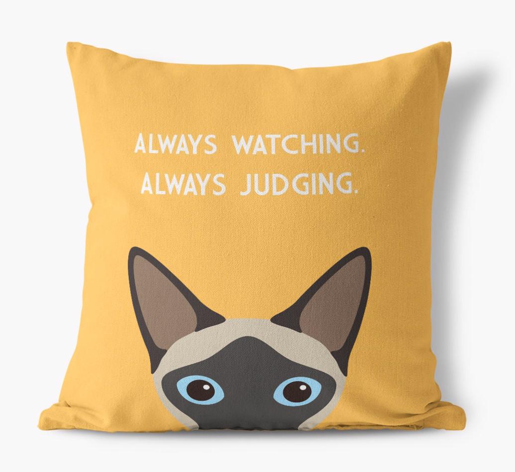 Always Watching: Personalized {breedCommonName} Canvas Pillow