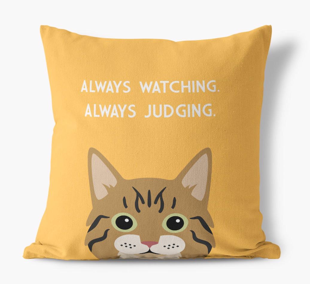 Always Watching: Personalized {breedCommonName} Canvas Pillow