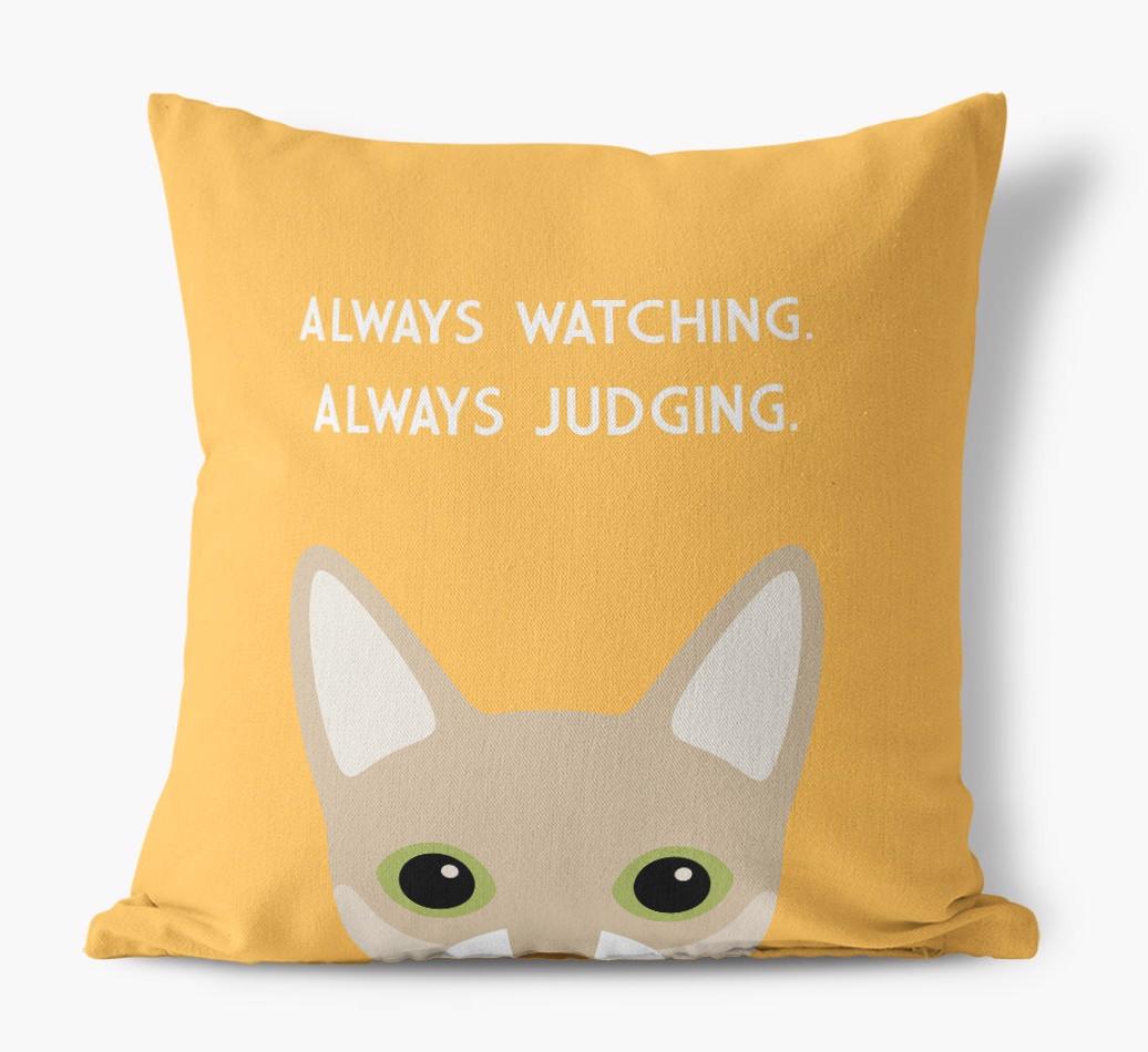 Always Watching: Personalized {breedCommonName} Canvas Pillow