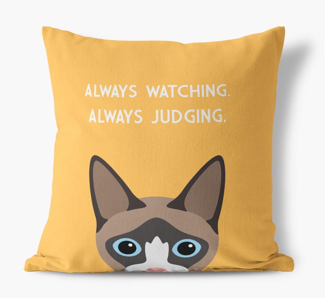 Always Watching: Personalized {breedCommonName} Canvas Pillow