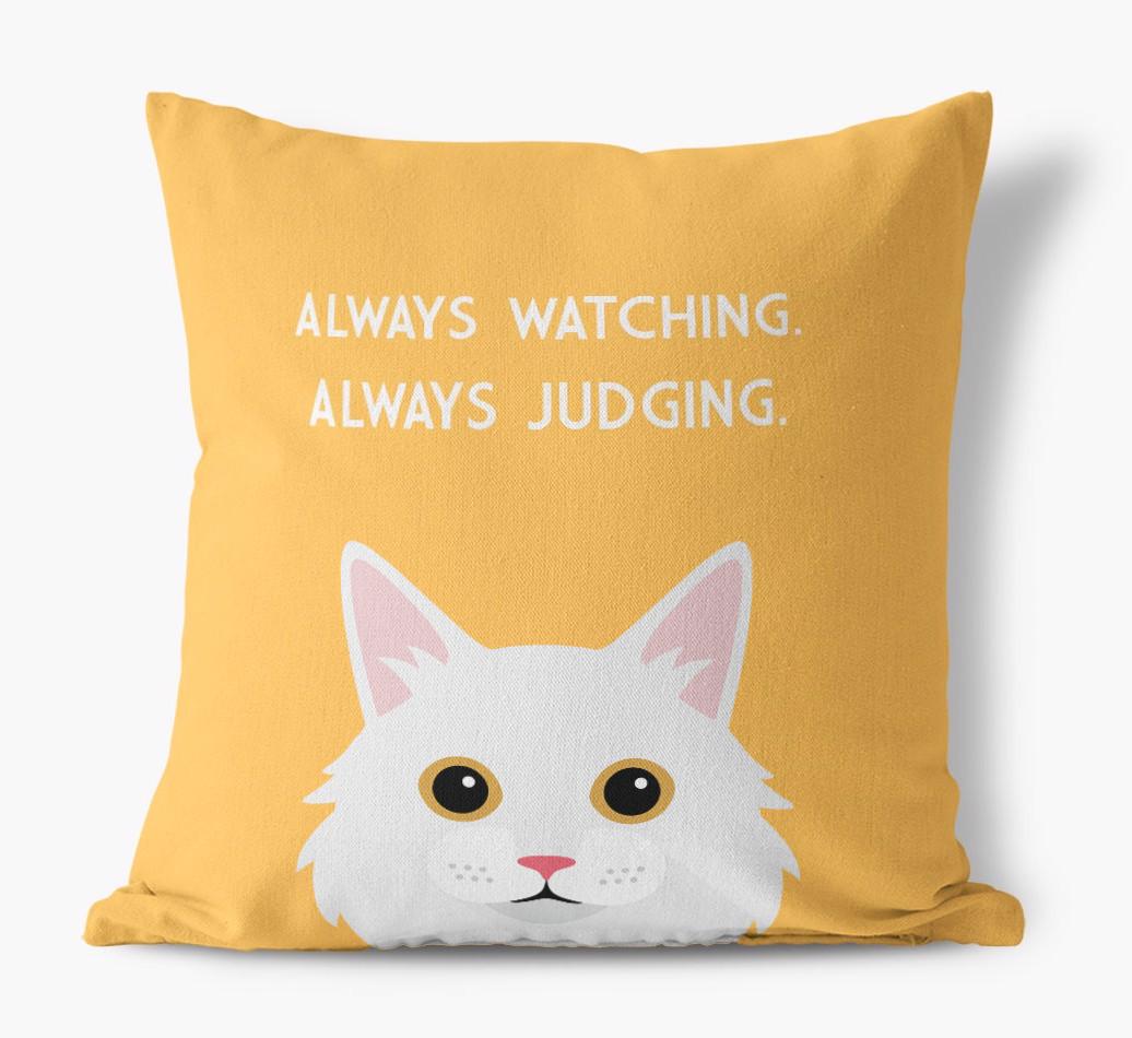 Always Watching: Personalized {breedCommonName} Canvas Pillow