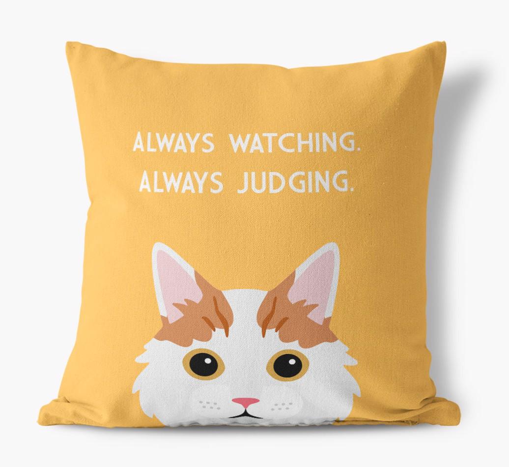 Always Watching: Personalized {breedCommonName} Canvas Pillow